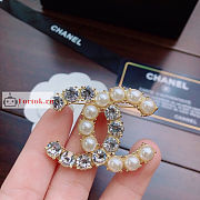 Chanel Crystal Brooch Gold Metal  - 5