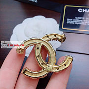Chanel Crystal Brooch Gold Metal  - 4
