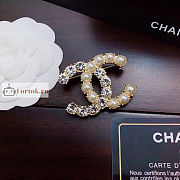Chanel Crystal Brooch Gold Metal  - 3