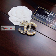 Chanel Crystal Brooch Gold Metal  - 2
