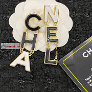 Chanel CHA-NEL Drop Earrings Black/White Gold Metal - 1