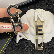 Chanel CHA-NEL Drop Earrings Black/White Gold Metal - 3
