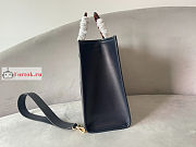 Fendi Medium Roma Sunshine Tote Leather Navy Blue 35x31x17cm - 5