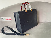 Fendi Medium Roma Sunshine Tote Leather Navy Blue 35x31x17cm - 4