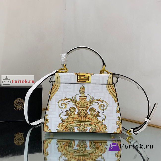 Fendace Mini Peekaboo Leather White 23cm - 1