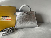 Fendi Small Peekaboo Leather Silver 27x9.5x21cm - 2