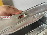 Fendi Small Peekaboo Leather Silver 27x9.5x21cm - 5