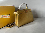 Fendi Small Peekaboo Leather Golden 27x9.5x21cm - 6