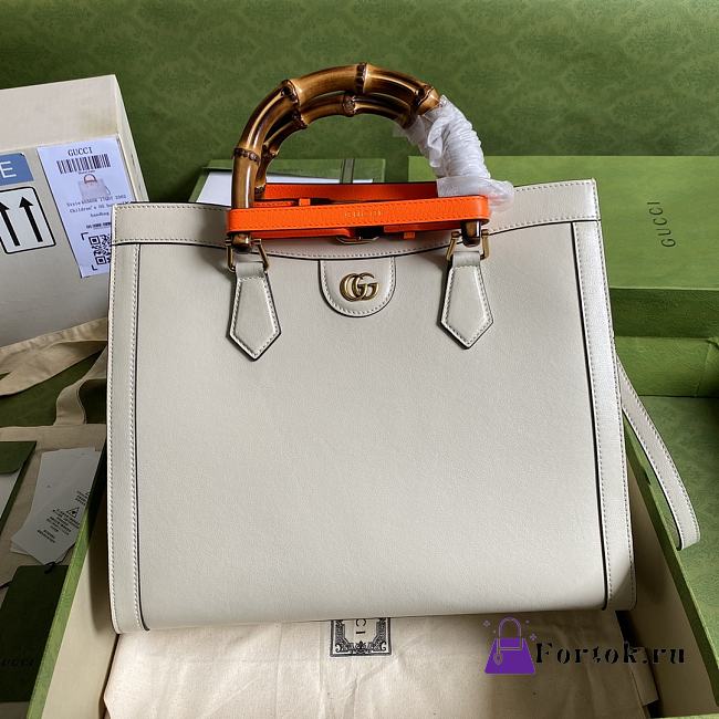 Gucci Diana Medium Tote Bag White 655658 35cm - 1