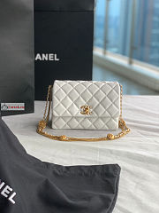 Chanel Mini Flap Bag In Lambskin Leather White AS3378 15x20x9cm - 5