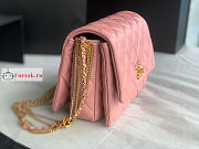 Chanel Mini Flap Bag In Lambskin Leather Pink AS3378 15x20x9cm - 2