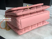 Chanel Mini Flap Bag In Lambskin Leather Pink AS3378 15x20x9cm - 3