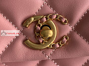 Chanel Mini Flap Bag In Lambskin Leather Pink AS3378 15x20x9cm - 4