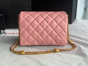 Chanel Mini Flap Bag In Lambskin Leather Pink AS3378 15x20x9cm - 5