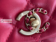 Chanel Mini Flap Bag In Lambskin Leather Red AS3378 15x20x9cm - 3