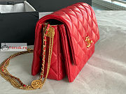 Chanel Mini Flap Bag In Lambskin Leather Red AS3378 15x20x9cm - 4