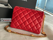 Chanel Mini Flap Bag In Lambskin Leather Red AS3378 15x20x9cm - 5