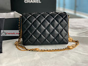 Chanel Mini Flap Bag In Lambskin Leather Black AS3378 15x20x9cm - 3