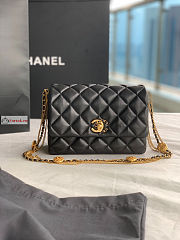 Chanel Mini Flap Bag In Lambskin Leather Black AS3378 15x20x9cm - 5