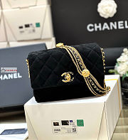 Chanel Mini Flap Bag In Lambskin Suede Black AS3378 15x20x9cm - 1
