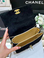 Chanel Mini Flap Bag In Lambskin Suede Black AS3378 15x20x9cm - 6