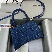 Balenciaga Hourglass S Rhinestone Navy Blue Bag 23cm - 4
