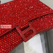 Balenciaga Hourglass S Rhinestone Red Bag 23cm - 2