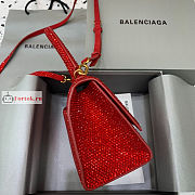 Balenciaga Hourglass S Rhinestone Red Bag 23cm - 4