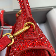 Balenciaga Hourglass S Rhinestone Red Bag 23cm - 5