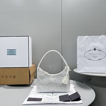 Prada Re-Edition 2000 Satin Mini Bag White 1NE515 22x17x6cm