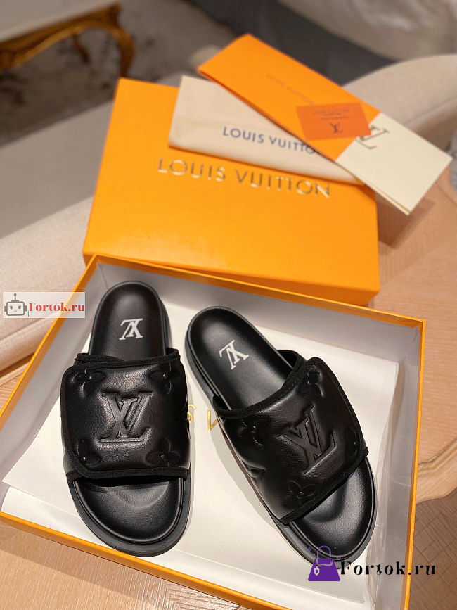 Louis Vuitton Miami Mule Monogram Pattern Black 1AA7S3 - 1