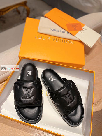 Louis Vuitton Miami Mule Monogram Pattern Black 1AA7S3