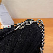 Ysl Medium College Chain Bag In Suede With Fringes Black 5317050 24x17x6.5cm - 6