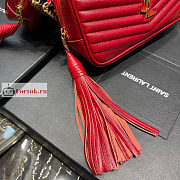 Ysl Mini Lou Bag In Grained Leather Red 6125791 19x10.5x5cm - 6