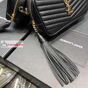 Ysl Mini Lou Bag In Grained Leather Gold-tone Black 6125791 19x10.5x5cm - 3