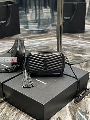 Ysl Mini Lou Bag In Grained Leather All Black 6125791 19x10.5x5cm - 1