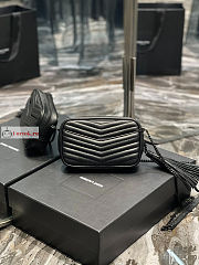 Ysl Mini Lou Bag In Grained Leather All Black 6125791 19x10.5x5cm - 6