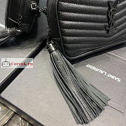 Ysl Mini Lou Bag In Grained Leather All Black 6125791 19x10.5x5cm - 5