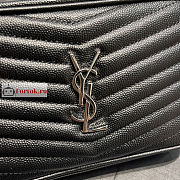 Ysl Mini Lou Bag In Grained Leather Silver-tone Black 6125791 19x10.5x5cm - 6