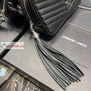 Ysl Mini Lou Bag In Grained Leather Silver-tone Black 6125791 19x10.5x5cm - 5