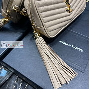 Ysl Mini Lou Bag In Grained Leather Beige 6125791 19x10.5x5cm - 6
