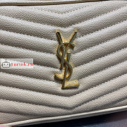 Ysl Mini Lou Bag In Grained Leather Beige 6125791 19x10.5x5cm - 5