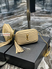 Ysl Mini Lou Bag In Grained Leather Beige 6125791 19x10.5x5cm - 4