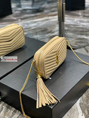 Ysl Mini Lou Bag In Grained Leather Beige 6125791 19x10.5x5cm - 3