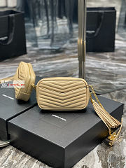 Ysl Mini Lou Bag In Grained Leather Beige 6125791 19x10.5x5cm - 2