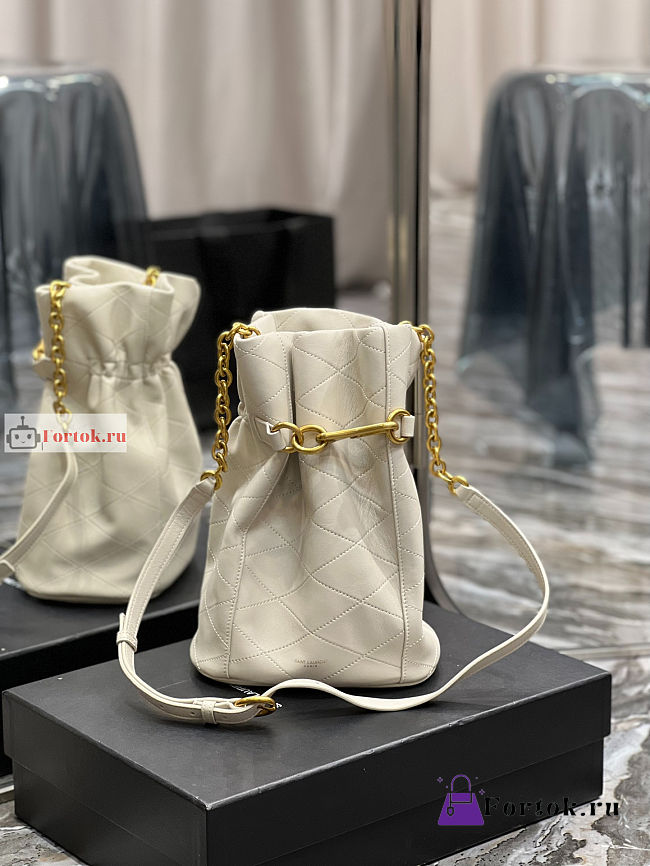 Ysl Le Maillon Hook Bucket Bag White 686310 19×27×12cm - 1