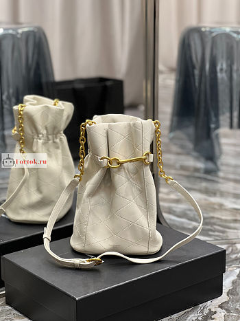 Ysl Le Maillon Hook Bucket Bag White 686310 19×27×12cm