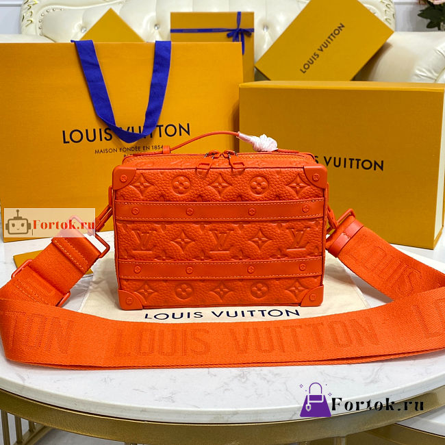 Louis Vuitton Handle Soft Trunk Monogram Embossed Orange M20956 21.5x15x7cm - 1