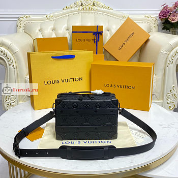 Louis Vuitton Handle Soft Trunk Monogram Embossed Black M59163 21.5x15x7cm