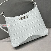 Balenciaga Small XX Hobo Bag Crocodile-print Leather White 23x16x5cm - 3